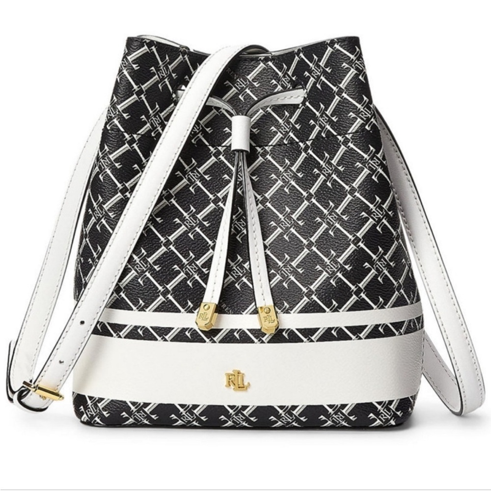 Ralph Lauren Black and White Bucket Bag